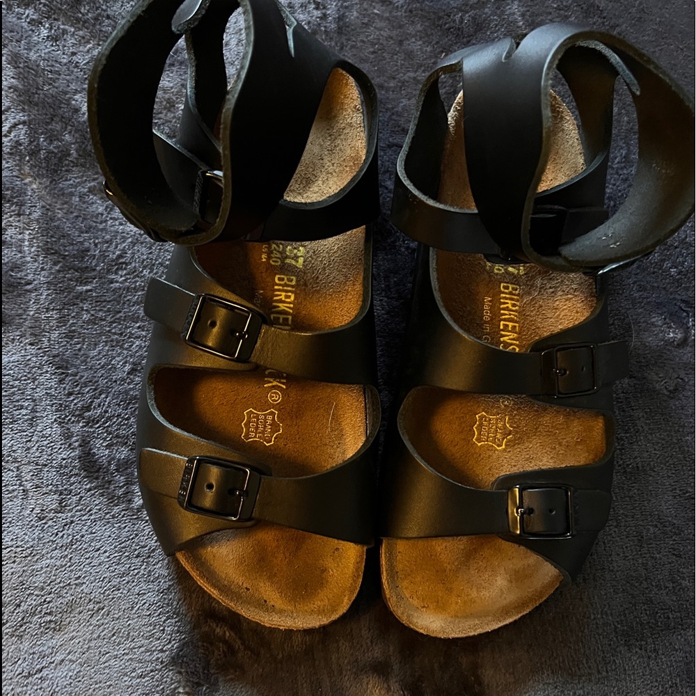 Birkenstock Athen Leather Strap & Buckle Gladiator Style Sandals 37N Like New